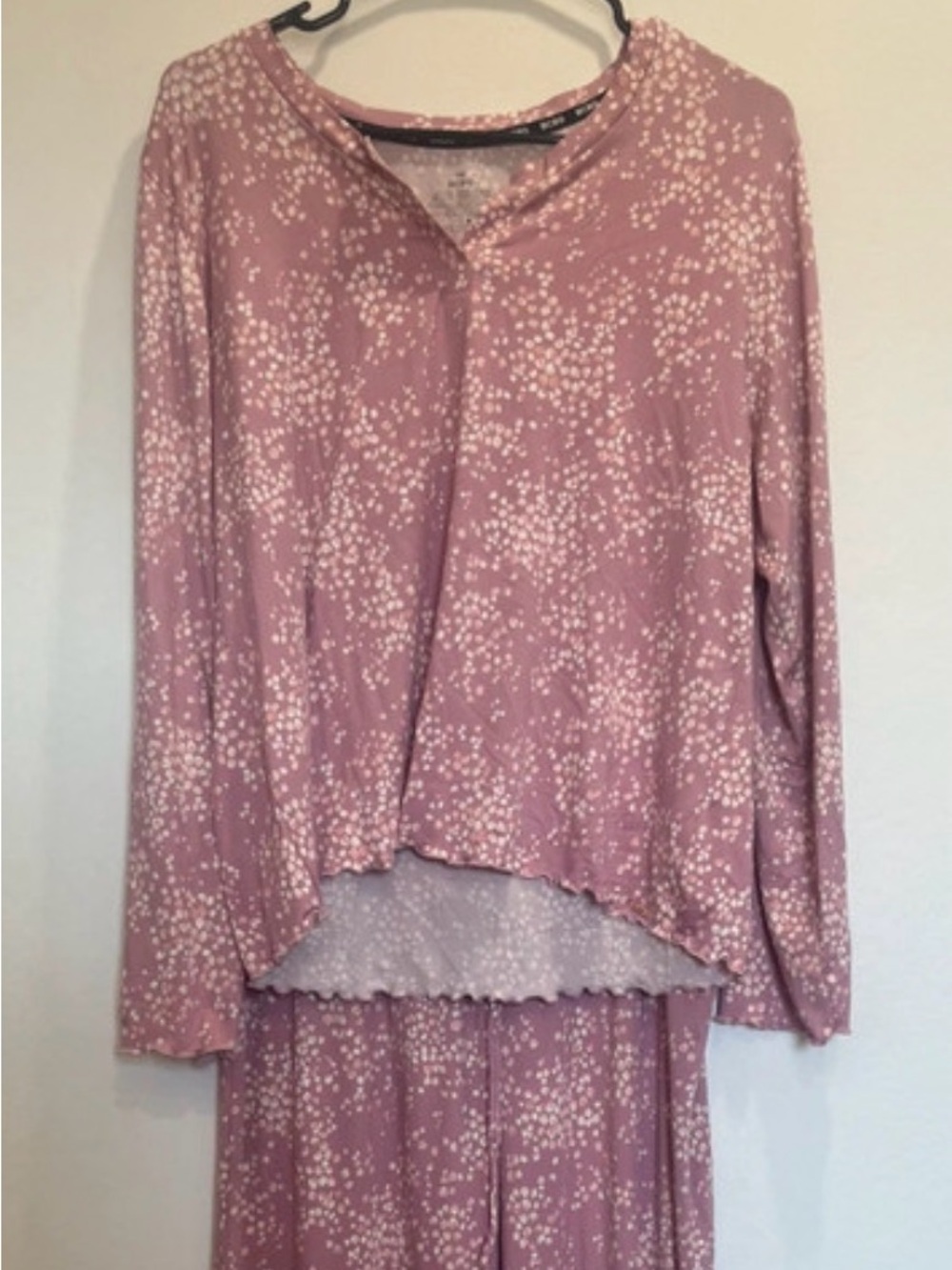 BCBG Mauve Pink Floral Print Sleep Wear Pajama Set